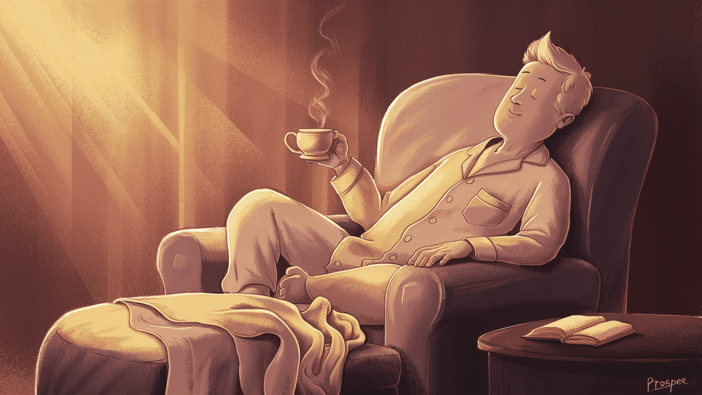 Homem relaxando ao saber como viver de renda com 100 mil reais